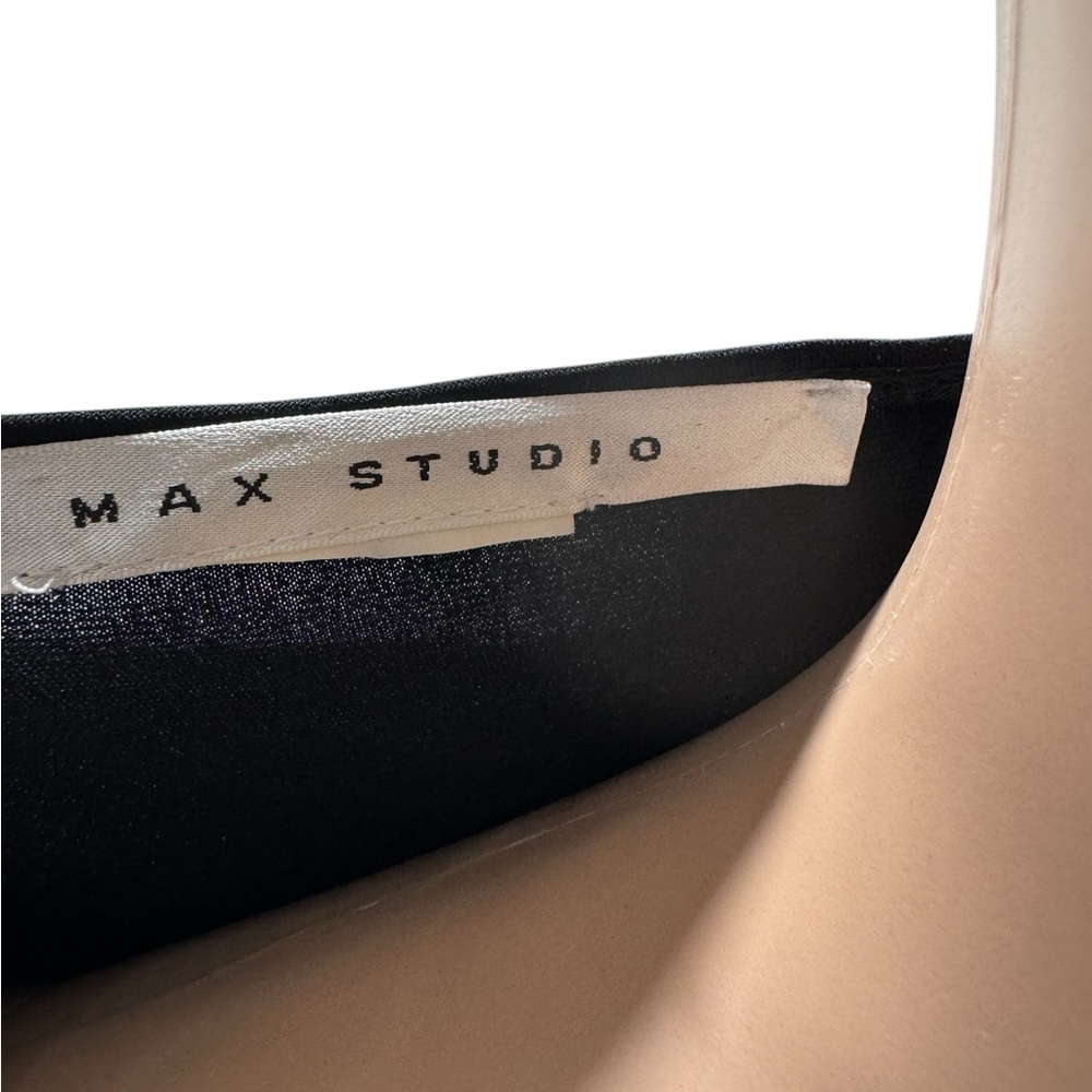 Max Studio Black Fitted Wrap Blouse - image 6